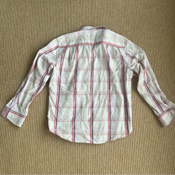 Tommy Bahama Shirt Hideaway Fronds Afterglow Silk Plaid SZ Medium Peach white - Picture 4 of 12